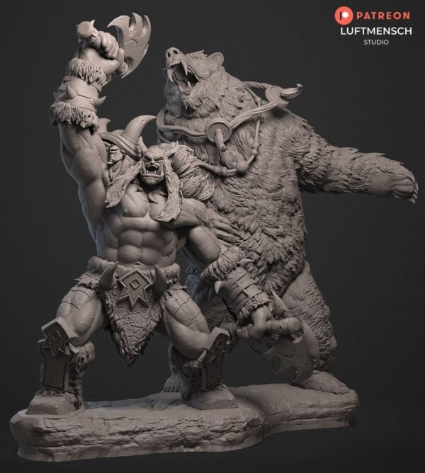 Rexxar and Misha WoW Figurine Model | Custom Size and Color | Gamer Gift | Warcraft | Statue 3D