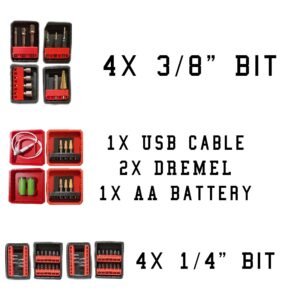 Packout Lid Bit, Cable Organizer – Complete Storage for Drill & Driver Bits For Milwaukee Rolling Packout System