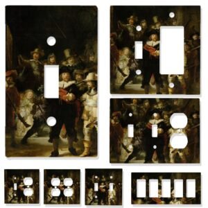 The Night Watch Light Switch Cover | Rembrandt Art Outlet Plate | Classic Baroque Wall Decor | Multi-Gang Switch Plate