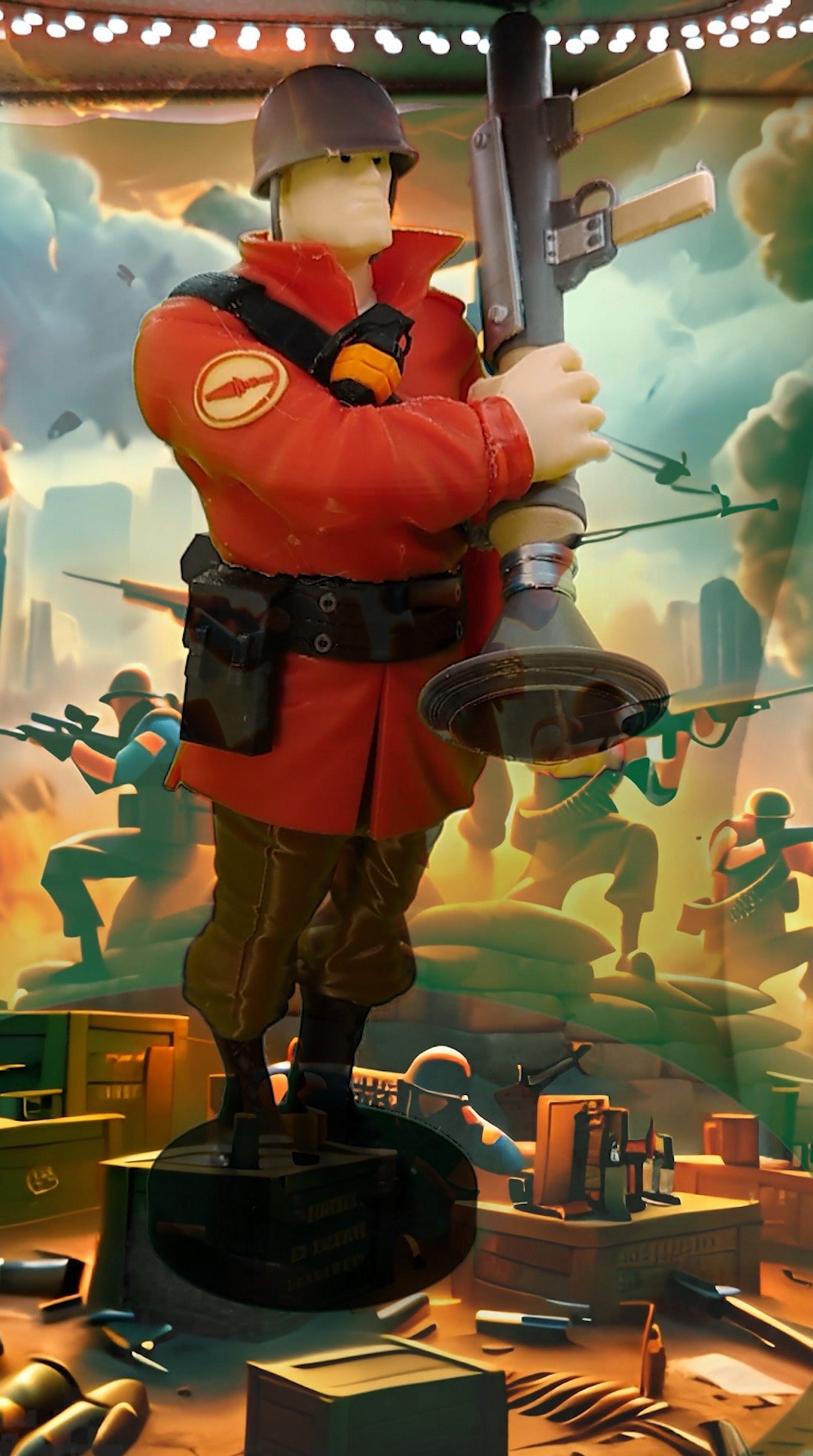 Team Fortress 2 Soldier Figure: 3D Printed, Painted or Unpainted