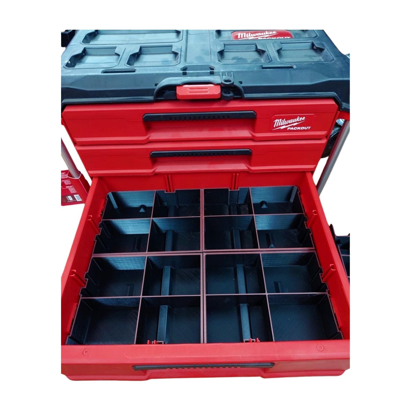 16‑Bin Organizer Insert for Milwaukee Packout – Modular Drawer Layout for Hardware & Accessories