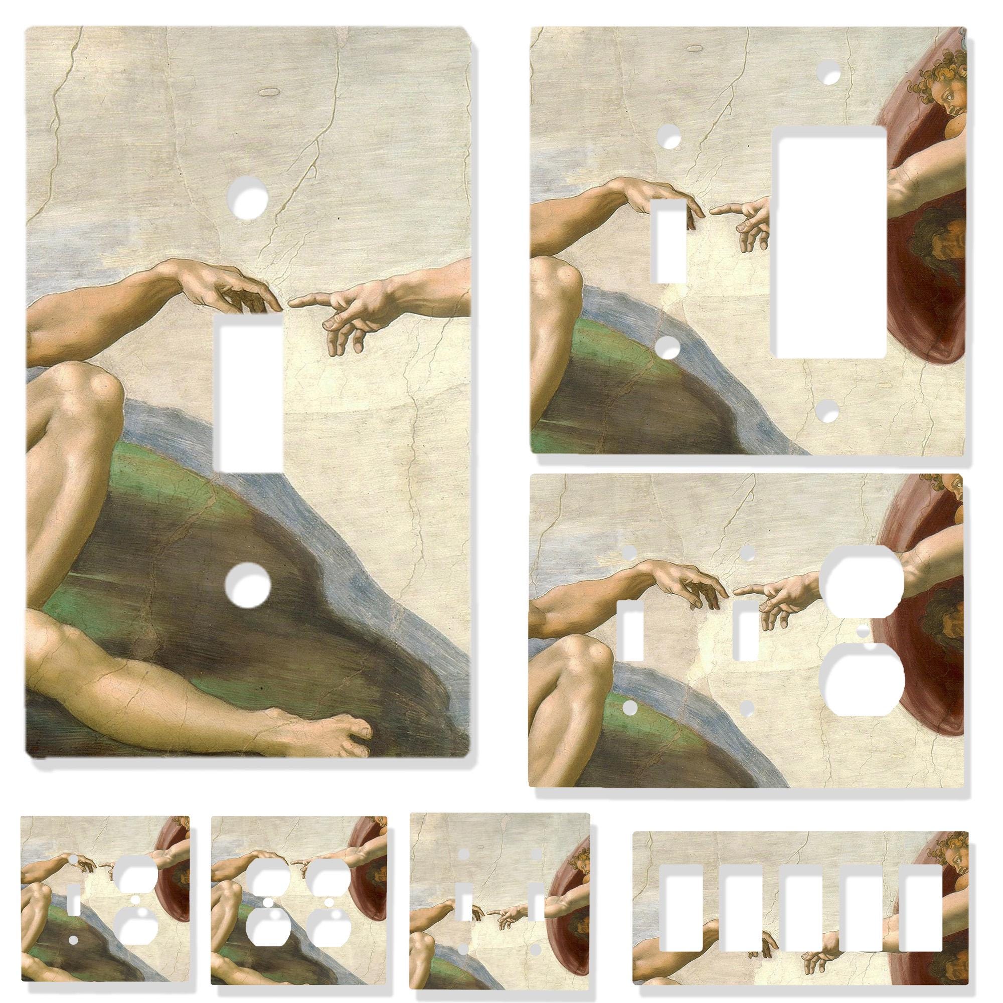 The Creation of Adam Light Switch Cover | Michelangelo Art Outlet Plate | Classical Renaissance Wall Decor | Multi-Gang Switch Plate