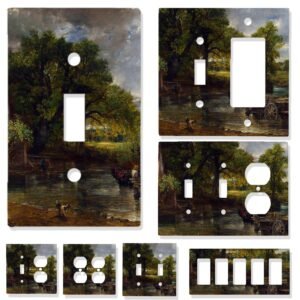 The Hay Wain Light Switch Cover | John Constable Art Outlet Plate | Classic Countryside Wall Decor | Multi-Gang Switch Plate