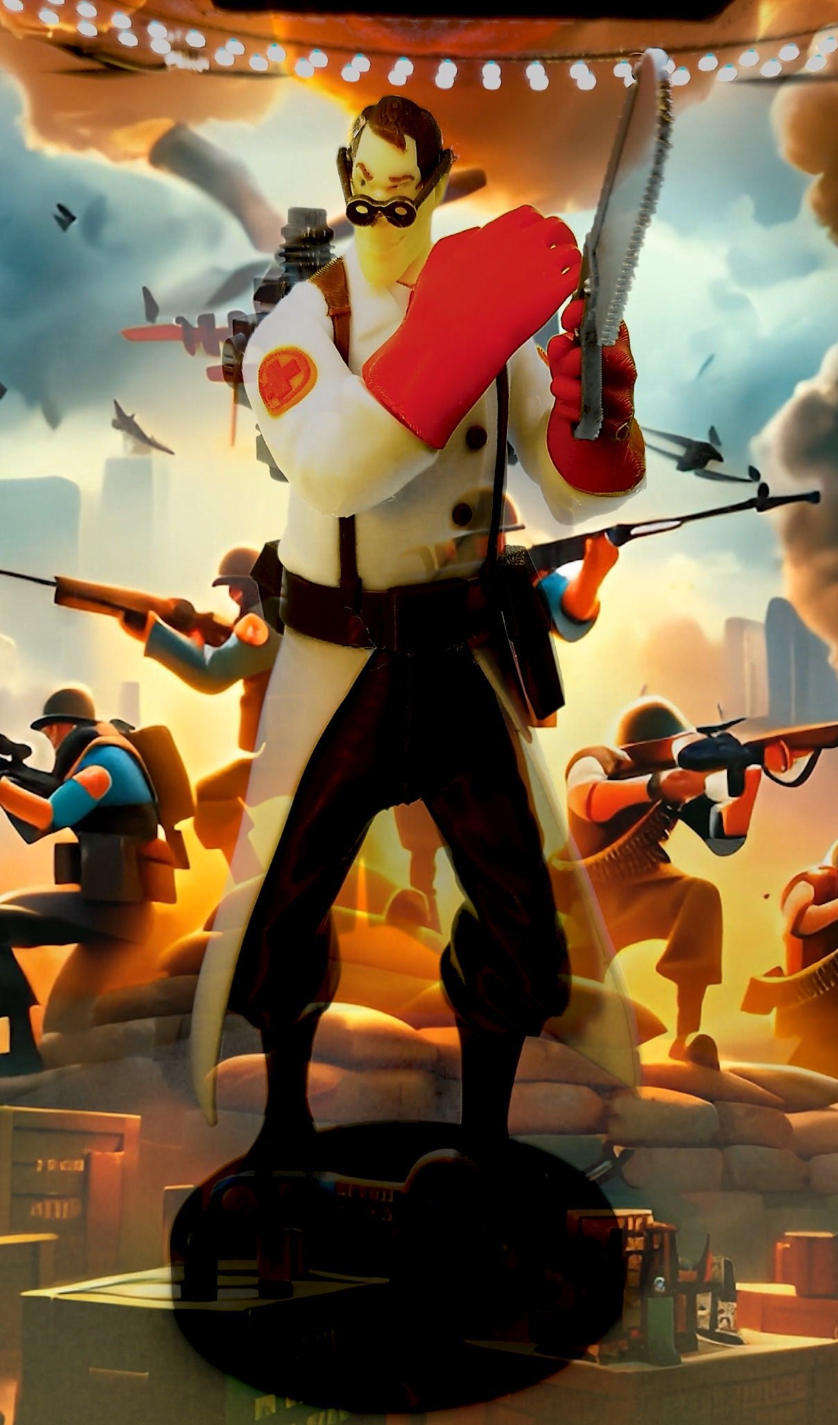 Team Fortress 2 Medic Model Figure: 6 or 11 Inch, Painted/Unpainted