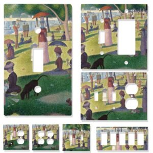 A Sunday on La Grande Jatte Light Switch Cover | Georges Seurat Art Outlet Plate | Pointillism Wall Decor | Multi-Gang Switch Plate