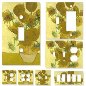 Sunflowers Light Switch Cover | Van Gogh Art Outlet Plate | Bright Floral Wall Decor | Multi-Gang Switch Plate