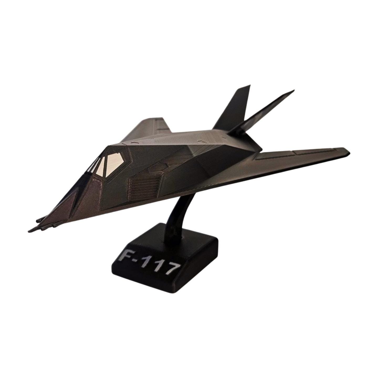 F117 Plane Kit Card With Optional Light Up LEDS | No‑Glue Snap‑Together | Made in USA