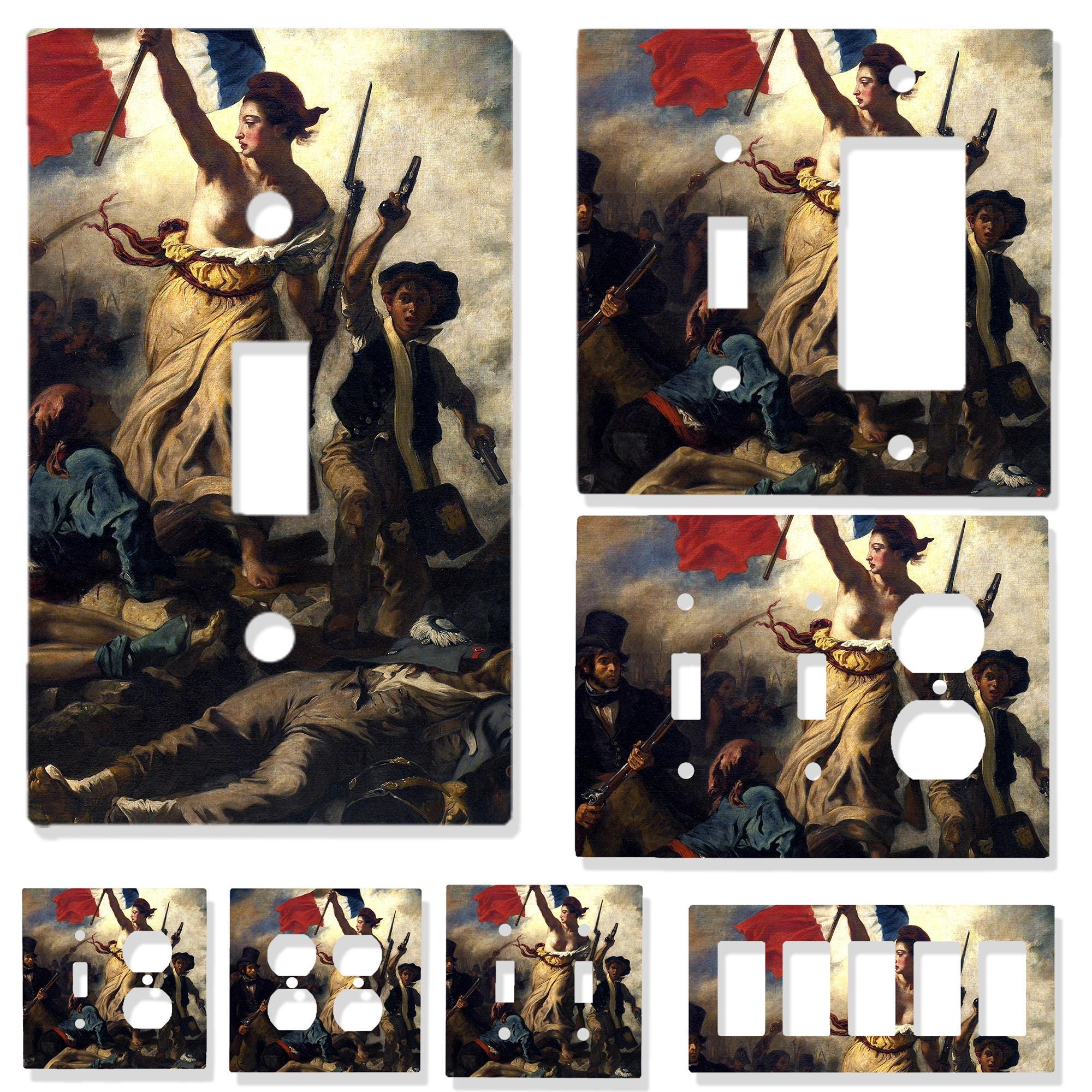 Liberty Leading the People Light Switch Cover | Delacroix Art Outlet Plate | Historic Wall Decor | Multi-Gang Switch Plate