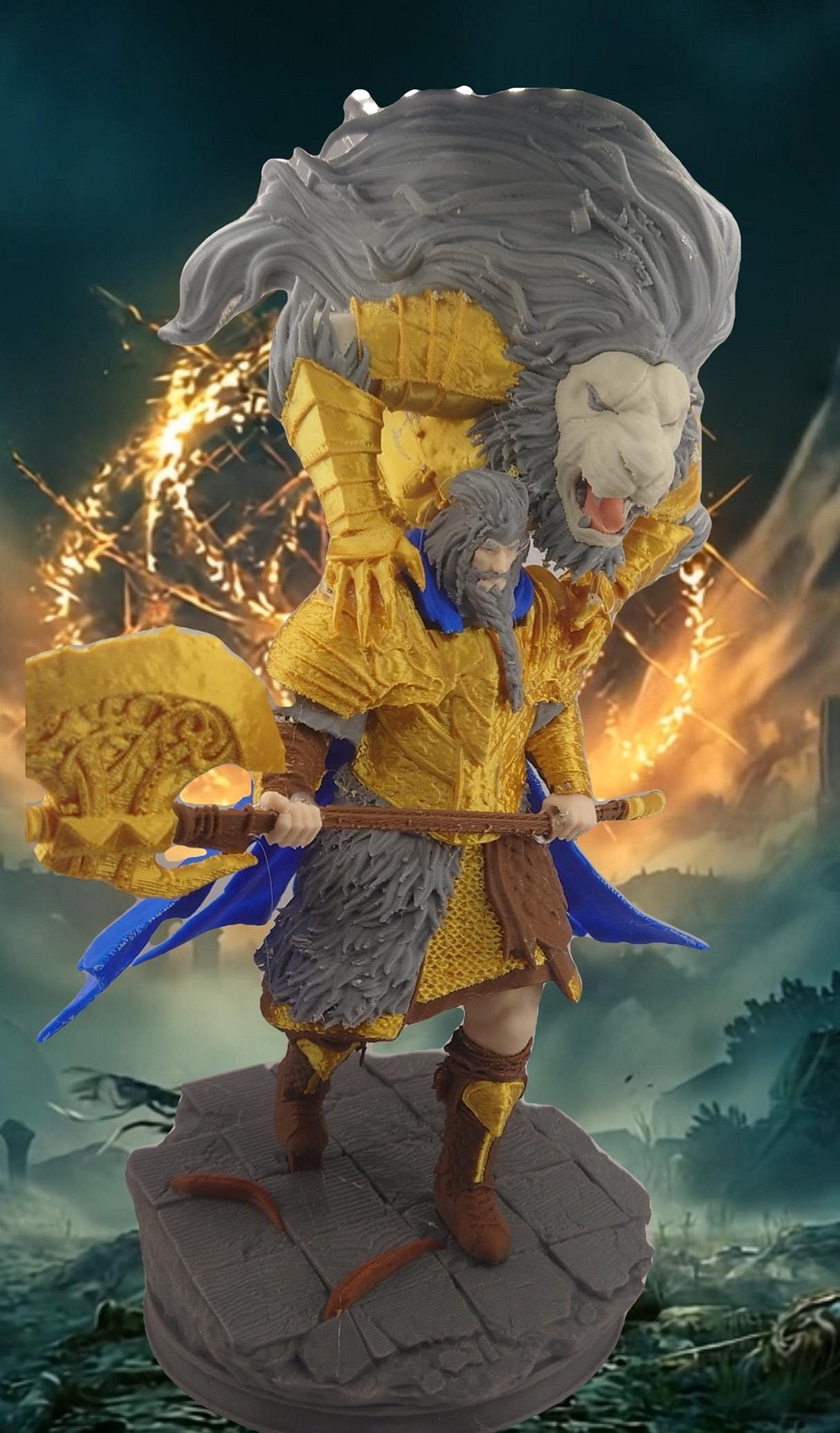 Godfrey Elden Ring Figurine: Custom Size & Color, Gamer Gift