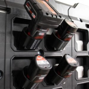 4 Pack M12 Battery Mount – Compatible with Packout Wall Plates and Tool Box Lid– Wall Storage Holder for M12 Batteries